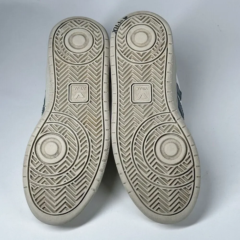 Veja Shoes Women Size 7 V-10 CWL California White Blue Logo Leather Sneakers - Picture 12 of 16